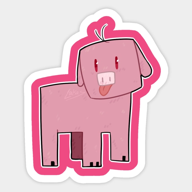 Minecraft Pig Sticker by BetaRat